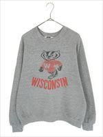 古着 80s USA製 Wisconsin バッキー カレッジ スウェット トレーナー L