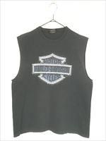 ハーレー90s ノースリーブ 古着 90s USA製 HARLEY DAVIDSON バー&シールド ノースリーブ T
