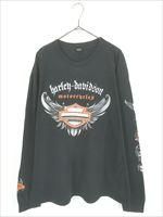古着 00s HARLEY DAVIDSON バー&シールド ウィング ロゴ 長袖 T