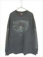 Harley-Davidson 90s スカル•イーグル•クラウン ロンT 古着 90s HARLEY DAVIDSON スカル スネーク イーグル 豪華