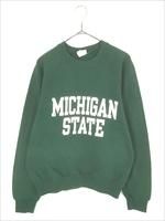 80s USA製 MICHIGAN カレッジスウェット 古着 ヴィンテージ 紺 古着 80s USA製 「MICHIGAN STATE」 オールド カレッジ