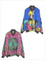 silk worm's ピカソ 総柄 キュビズムアート ジャケット 古着 90s Picasso ピカソ キュビズム アート × ダマスク柄 光沢