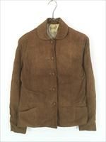 ☆US古着☆vintage【レトロ 本革 スエード ファーコート】レディースXL 古着 60年代 UNKNOWN レオパード柄 ヒョウ柄 フェイクファー