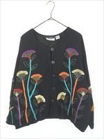 ジャケット・アウター sara レディース 古着 90s SARA 花 ボタニカル チェーンステッチ ノー