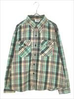 古着 70s USA製 Mr Leggs グリーン チェック ヘビー フランネル シャツ