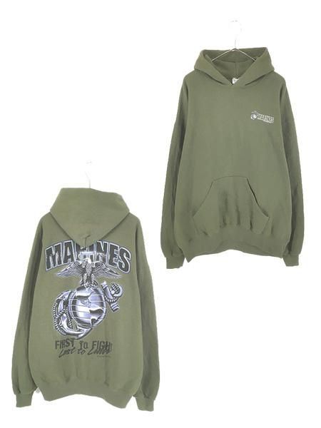 SOFFE USMC パーカー　00s 90s ミリタリー　軍物　vtg 古着 古着 00s Soffe 「USMC」 ミリタリー トレーニング スウェット