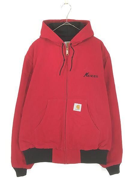 古着 90s USA製 Carhartt 裏地 メッシュ レッド ダック アクティブ