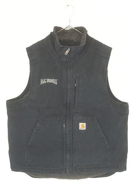 Carhartt ブラックベスト L 古着 90's~ カーハート ブラックダック ベスト USA製? [Carhartt