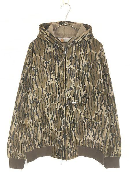 レアCarhartt 迷彩柄 ジャケット　MOSSY OAK 90s USA製 古着 90年代 モッシーオーク MOSSY OAK 迷彩柄 リアルツリーカモ