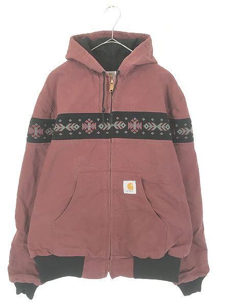 古着 80-90s Carhartt ネイティブ パターン!! ワインレッド