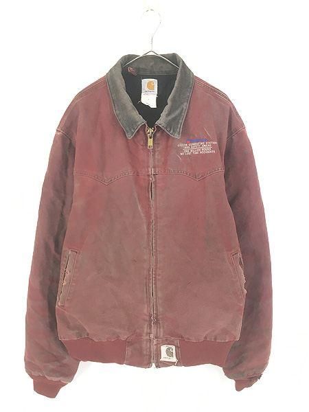 90's USA製 Carhartt ウエスタンヨーク ダック ジャケット XL 古着 90s USA製 Carhartt ウエスタン ヨーク BRK ダークレッド ダック