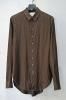 ELS06-ELSBLI. Raw Cut Narrow Pointed Collar Shirt. Brown. Araki Yuu.