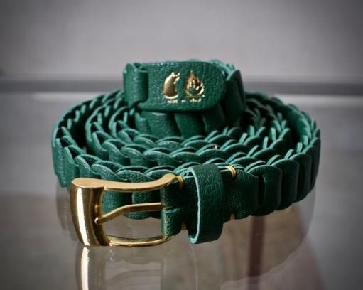 full hand made belt｜il micio × m's braque (green)：m's braque