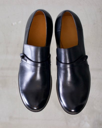 button strap shoes / black calf：forme｜toron（トロン）