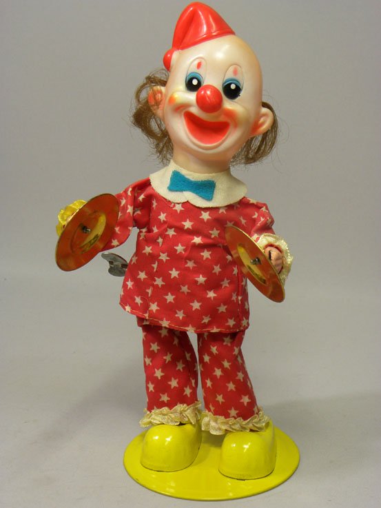 昔のおもちゃ専門店 Shooting Star 富士プレス工業 シンバルを演奏するピエロ Clown Playing Cymbals ブリキ 玩具 おもちゃ