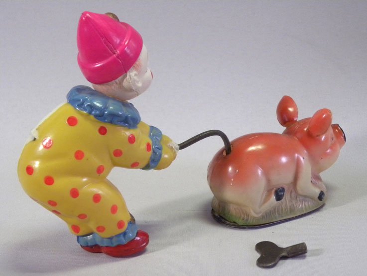 The Jolly Pig ブタ ピエロ セルロイド 珍品 箱付き おもちゃ 玩具