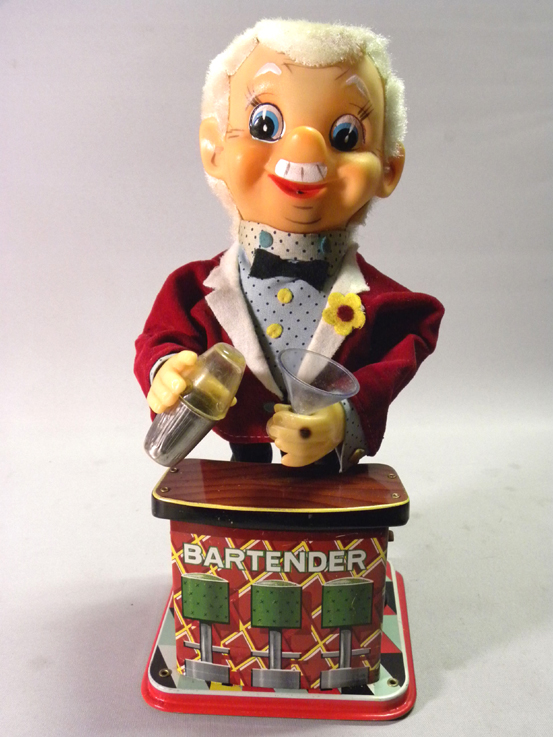 【 開梱 設置?無料 】 vintage】バーテンダー 【1950's ブリキ ディスプレイ 人形 雑貨