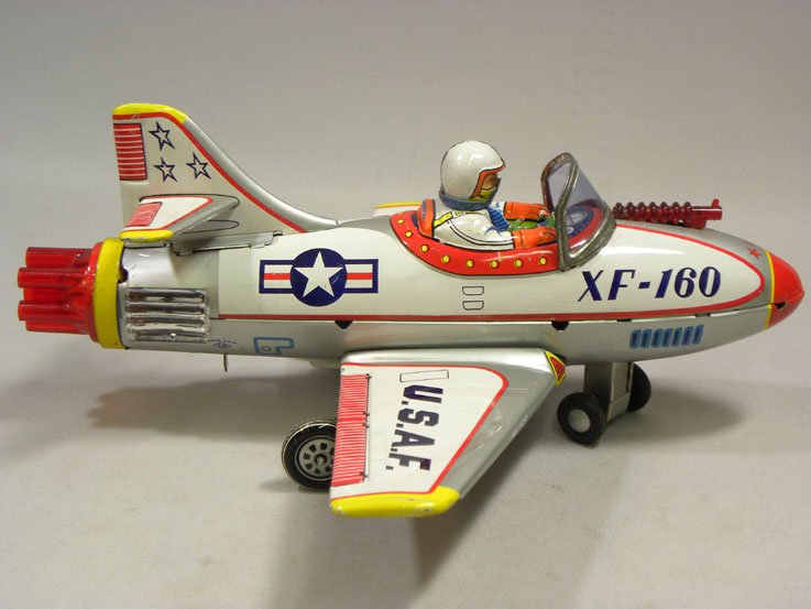 昔のおもちゃ専門店 SHOOTING STAR-野村トーイ/日光玩具 アメリカ空軍戦闘機 XF-160 Plane ブリキ 玩具 航空機