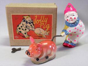 ピエロと陽気な豚(Jolly Pig) セルロイド 玩具 おもちゃ