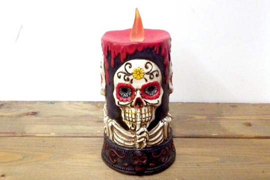 メキシカンスカル カラベラ 骸骨 蝋燭 シュガースカル LED キャンドル