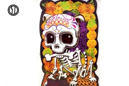メキシコ 死者の日 インテリア 飾り スカル 骸骨 ミニ ポスター 犬 猫