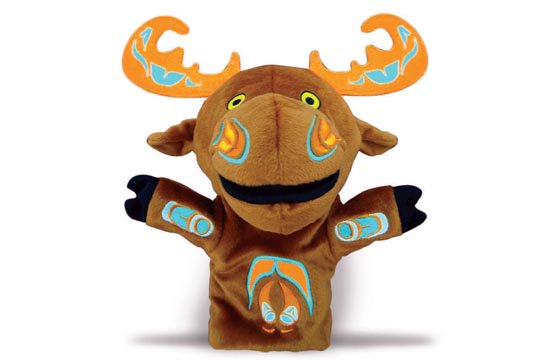 カナダ ネイティブ インディアン デザイン ぬいぐるみ ハンドパペット ムース ヘラジカ Mo the Moose　通販ページ