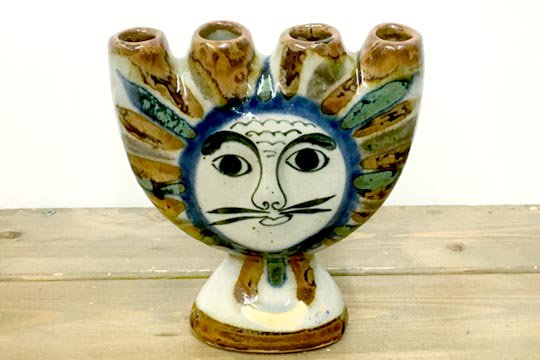 メキシコ トナラ焼き イラスト デザイン ４穴 花瓶 フラワーベース
