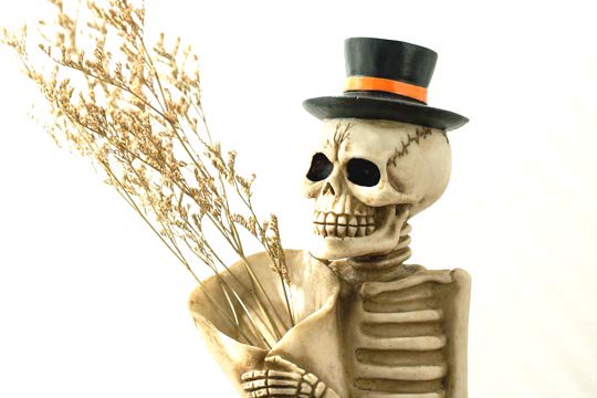 【送料無料　匿名配送】骸骨タバコケース。ハロウィンの飾りやペン立て小物入れに！