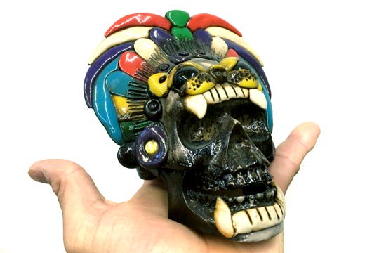 メキシコ アステカ スカル ジャガー 戦士 装飾 インテリア オブジェ 骸骨 置物 通販ページ