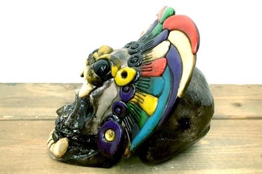 メキシコMexico マヤ動物アステカジャガー置物オブジェねこ科
