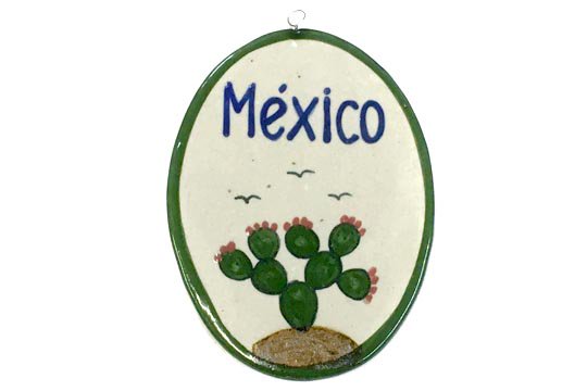 メキシコ トナラ焼き 絵付け 壁掛け プレート カクタス サボテン 通販ページ -  メキシカンスカル、グアダルーペの聖母、ルチャリブレ等のメキシコ雑貨と 日本の雑貨を売ってます。　名古屋大須の雑貨屋、雑貨屋ＦＡＮＤＡＮＧＯ