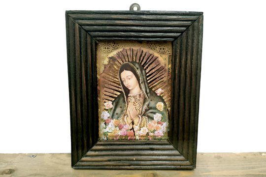 Vintage グアダルーペの聖母 ウッドフレーム 壁掛け メキシコ | www 