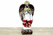 メキシコ 死の天使 サンタムエルテ 魔除け 置物 (21cm)  金 白 赤