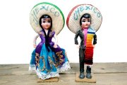 メキシコ  インテリア 伝統衣装 人形 メキシカン コスチューム カップル ビンテージ ドール 