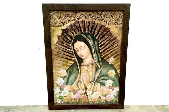 Vintage グアダルーペの聖母 ウッドフレーム 壁掛け メキシコ