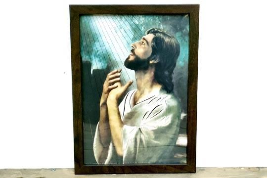 レザーアート ハンドメイド イエスキリスト 壁掛け