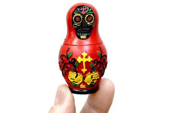 メキシカンスカル カラベラ 骸骨 シュガースカル マトリョーシカ 人形 赤　通販ページ
