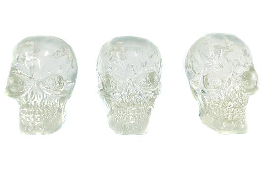 クリスタル スカル ヘッド インテリア オブジェ 骸骨 頭蓋骨 置物 クリア 3cm ３個セット　通販ページ