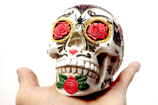 メキシコ タトゥー デザイン シュガー スカル カラベラ インテリア オブジェ 骸骨 置物　通販ページ