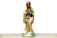 サンタムエルテ 魔除け 置物 (32cm) メキシコ 死の聖人 ゴールド 金色