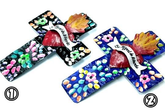 メキシコ ブリキ クロス コラソン アート インテリア 壁掛け
