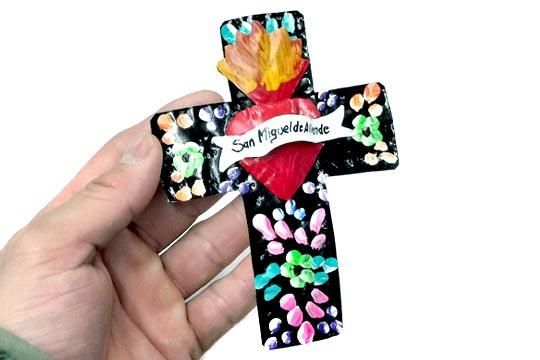 メキシコ ブリキ クロス コラソン アート インテリア 壁掛け