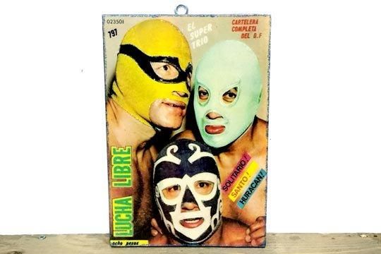 メキシコ プロレス ルチャリブレ ブルーパンテル イラスト 壁掛け飾り