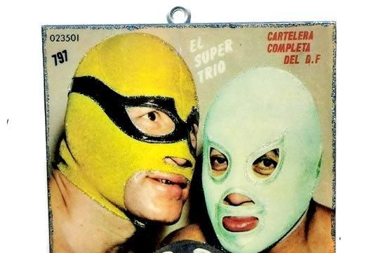 メキシコ プロレス ルチャリブレ ブルーパンテル イラスト 壁掛け飾り