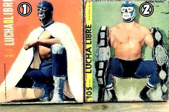 メキシコ プロレス ルチャリブレ ブルーパンテル イラスト 壁掛け飾り