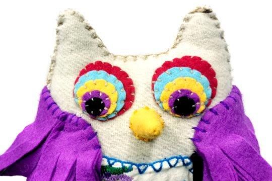 【WEB限定】 フクロウ アニマリート 梟 ぬいぐるみ メキシコ 刺繍 オトミ ファッション雑貨