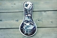 メキシコ 鳥 バード デザイン ハンドペイント セラミック 壁掛け 飾り インテリア １９cm