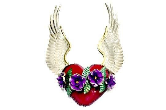 ハートと翼の立体オブジェ