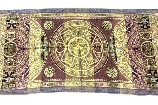 メキシコ アステカ カレンダー デザイン ショール ひざ掛け 通販ページ