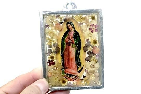 メキシコ マリア グアダルーペ フラワー入り インテリア